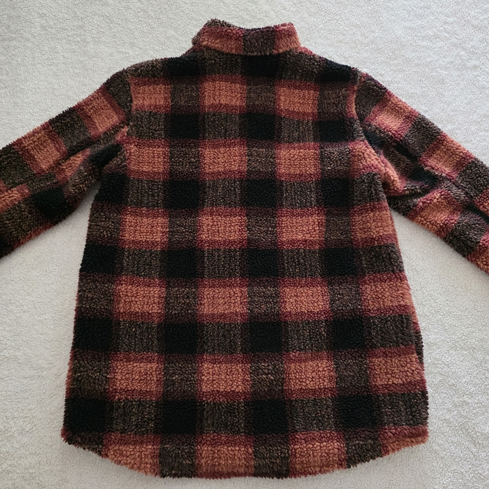 Volcom Silent Sherpa Jacket, Women's Size Large, EUC - Multicolor Plaid - Picture 9 of 10